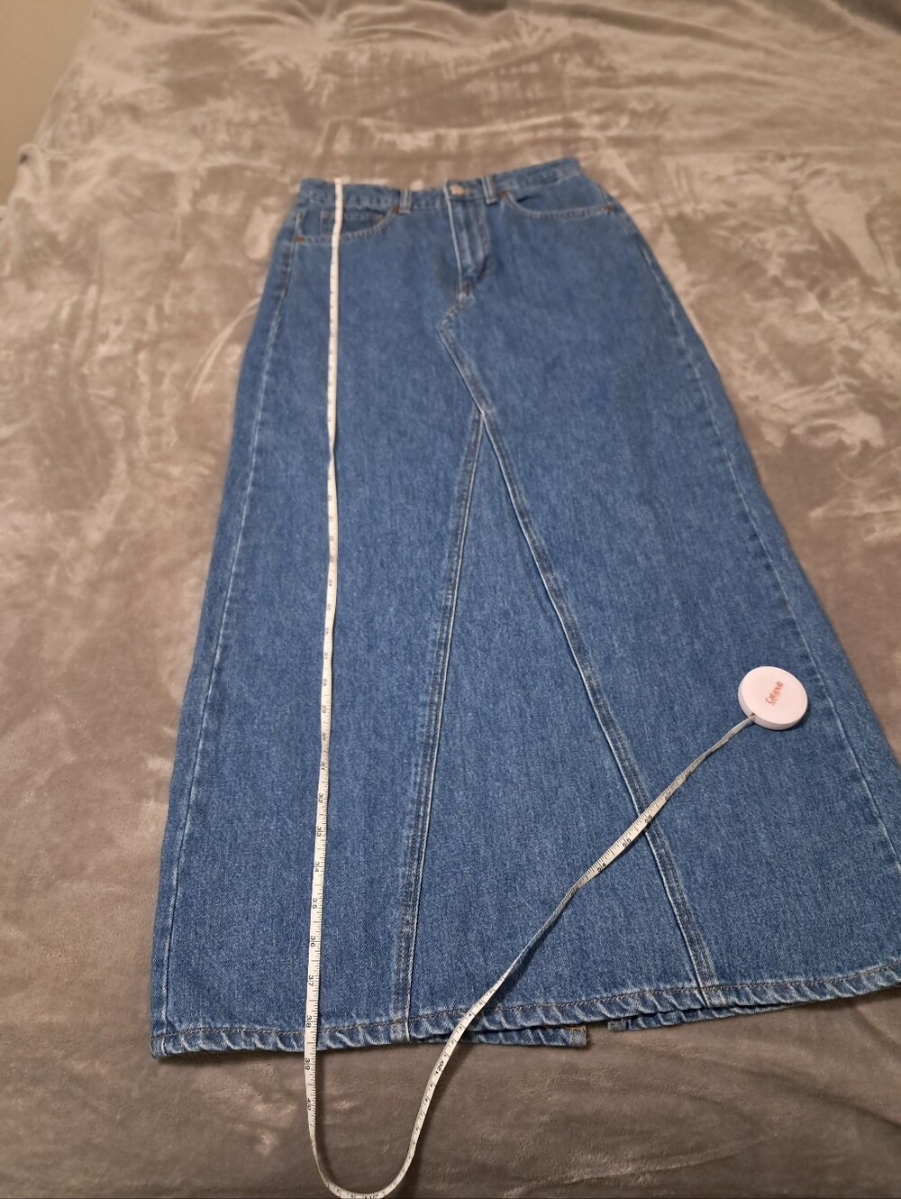 Mango Womens Cotton Long Straight Denim Blue Skirt Sz. S - Picture 7 of 9